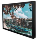 Ver imagem 3 de Quadro Decorativo Caixa Cidade de Veneza - As Gôngolas e As Flores Tacolado Moldura Caixa Alta 4,5cm