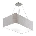 Ver imagem 2 de Lustre Pendente Retangular Md-4372 Cúpula em Tecido 60x40cm Rustico Cinza