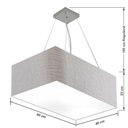 Ver imagem 3 de Lustre Pendente Retangular Md-4372 Cúpula em Tecido 60x40cm Rustico Cinza