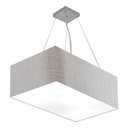 Ver imagem 1 de Lustre Pendente Retangular Md-4372 Cúpula em Tecido 60x40cm Rustico Cinza