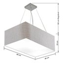 Ver imagem 4 de Lustre Pendente Retangular Md-4372 Cúpula em Tecido 60x40cm Rustico Cinza