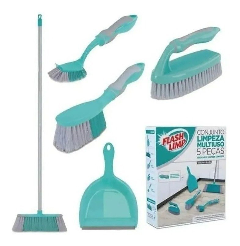 CONJUNTO PARA LIMPEZA MULTIUSO 5 PC. - FLASH LIMP | MadeiraMadeira
