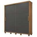 Ver imagem 1 de Guarda Roupa Casal 228cm Portas de Correr Monte Carlo RV Móveis Cinamomo/Grafite