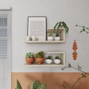 Ver imagem 1 de Kit 2 Prateleiras 60cm Madeira Maciça J Bege