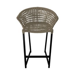 Kit 6 Banquetas Reis em Corda Náutica e Base em Alumínio Preta para Área Gourmet - Externa Rami - 3