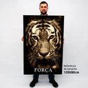 Ver imagem 2 de Quadro Motivacional em Telas Canvas Força TaColado Moldura Flutuante 4,5cm Freijó 120 x 80cm