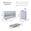 Ver imagem 3 de Quarto de Bebê Completo 100% MDF 1 Berço Mini Cama com Colchão Life 1 Cômoda Soft Life Branco