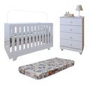 Ver imagem 2 de Quarto de Bebê Completo 100% MDF 1 Berço Mini Cama com Colchão Life 1 Cômoda Soft Life Branco