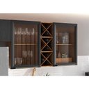 Ver imagem 3 de Armário Aéreo 120 Cm Favorita 2 Portas de Vidro Cinamomo Preto Catedral Fosco - Zanzini