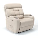 Ver imagem 1 de Poltrona do Papai Reclinável em Tecido Linho Cor Bege Reclinação Elétrica - Modelo Florença