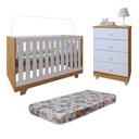 Ver imagem 2 de Quarto de Bebê Completo 100% MDF 1 Berço Mini Cama com Colchão Life 1 Cômoda Soft Life Branco