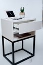 Ver imagem 3 de Mesa de Cabeceira Industrial 50 Base Preta - Enviamos Montado