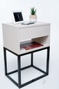 Ver imagem 2 de Mesa de Cabeceira Industrial 50 Base Preta - Enviamos Montado