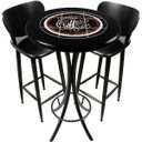 Ver imagem 1 de Conjunto Mesa Madeira Azulejo 60cm - Bistrô Fixa 98cm + 2 Banquetas 73 - Preta - Coffee