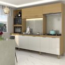 Ver imagem 1 de Cozinha Completa 8 Portas 2 Gavetas Beniz Ipê/cristalo - Panorama Móveis