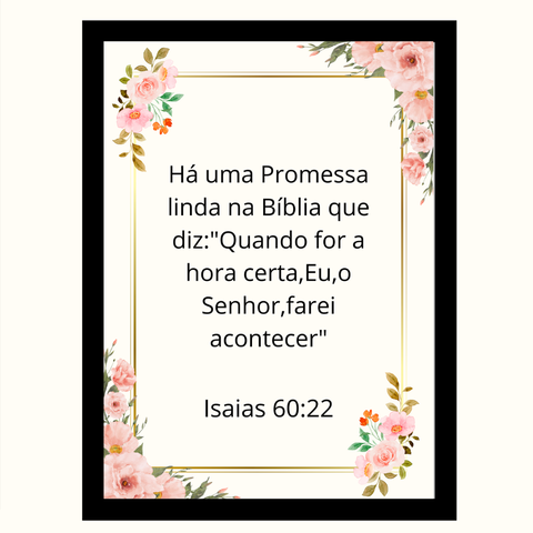 Quadro Decorativo"Há Uma Promessa Linda na Biblia que Diz.."