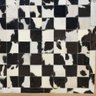 Tapete de Couro Preto e Branco Malhado 2,00x3,00 Placas 10cm Quadriculado - 2