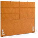 Ver imagem 3 de Kit Cabeceira Cama Box Casal 140cm com Calçadeira Roma W01 Couríssimo Whisky - Lyam
