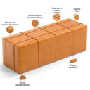 Ver imagem 6 de Kit Cabeceira Cama Box Casal 140cm com Calçadeira Roma W01 Couríssimo Whisky - Lyam