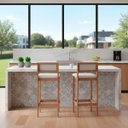 Ver imagem 1 de Kit 2 Banquetas Assento Encosto Estofado em Sintetico Hellen:mel com Sintetico Off White