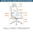 Ver imagem 3 de Cadeira Escritório Giratória Nr-17 Wall Street Presidente Fratini Tela Mesh Preto Base Rodízio