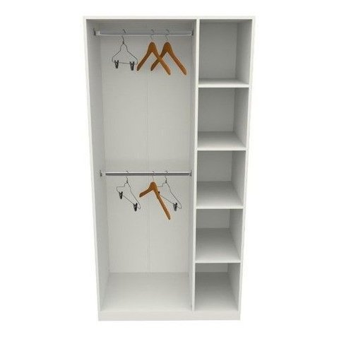 Armário Cabideiro Juliana M8 100% Mdf Closet Loja Colmeia Vetorial Móveis Branco