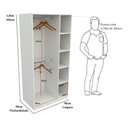 Ver imagem 2 de Armário Cabideiro Juliana M8 100% Mdf Closet Loja Colmeia Vetorial Móveis Branco