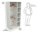 Ver imagem 2 de Armário Cabideiro Juliana M8 100% Mdf Closet Loja Colmeia Vetorial Móveis Branco