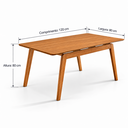 Ver imagem 7 de Mesa de Jantar Retangular 120x80cm Pés em Madeira Maciça:Tampo Amadeirado