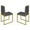 Conjunto Duas Cadeiras Sala Jantar Barcelona Base Dourado:cinza - 1