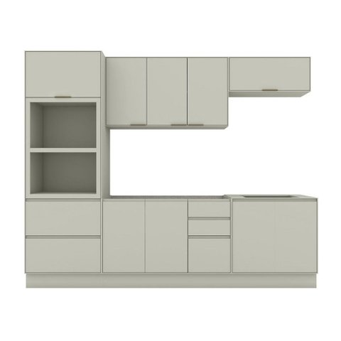 Cozinha Completa Fineze 10 Portas 4 Gavetas 100% MDF Areia Hp - Henn