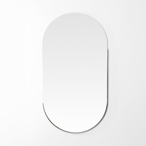 Espelho Oval Luz 2,5 Cm X 84 Cm X 45 Cm Preto