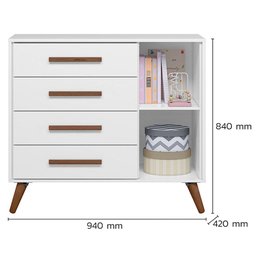 Jogo de Quarto Infantil Q Encanto Retrô Branco Qmovi - 5