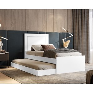 Bicama Solteiro Laura com Auxiliar Branco