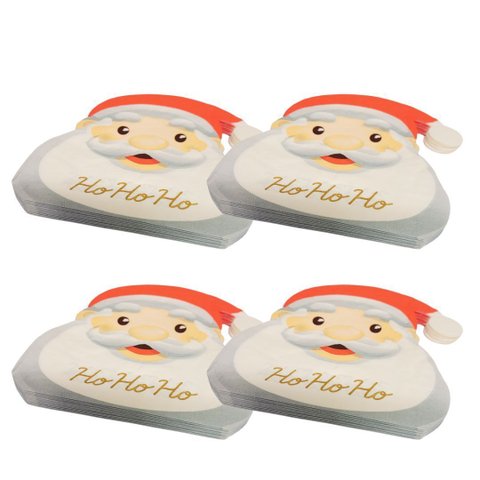 Kit 4 Pacotes Guardanapo Natal Papai Noel 20 Folhas Duplas 16cm - Magizi