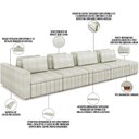 Ver imagem 4 de Sofá Ilha com Puff para Sala Living 505cm Amber M03 Bouclê Bege Claro - Lyam Decor