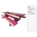 Ver imagem 1 de Mesa Madeira Maciça Roxão - Tampo(3,0mts X 0,85mts) 02 Bancos (3,0mts X 36cm) -pés Taça - 10 Lugares