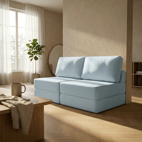 Sofá Cama 3 Lugares na Caixa 180 cm Versa Bouclê B05 - D'Rossi