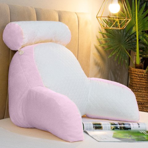 Almofada de Descanso e Apoio de Lombar Travesseiro Multiuso Ergonômica para Leitura com Rolinho Dest