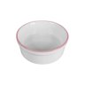 Kit Comedouro e Bebedouro de Porcelana 300ml Borda Rosa - 2