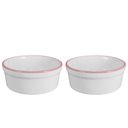 Ver imagem 1 de Kit Comedouro e Bebedouro de Porcelana 300ml Borda Rosa