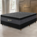 Ver imagem 2 de Cama Box + Colchão King Size Suport Gel Molas Ensacadas Euro Pillow 193x203x75cm - Macio
