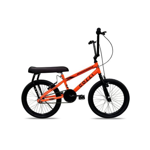 Bicicleta Colli Montadinha Aro 20 Selim Mobik Bagageiro Cor Amarelo Neon Tamanho do Quadro 12 Laranj