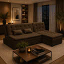 Ver imagem 1 de Sofá Cama King 5 Lug 2,70m Alexa Suede Marrom