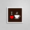 Ver imagem 2 de Quadro Quadrado I Love Coffee 20x20cm:Madeira branca