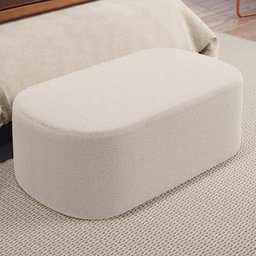 Puff Decorativo Orgânico para Living Quarto 100cm Doha W01 Bouclê Creme - Lyam Decor - 2