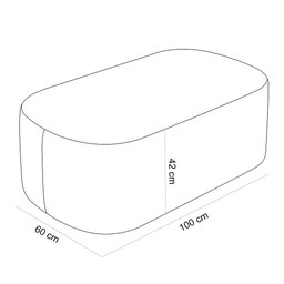 Puff Decorativo Orgânico para Living Quarto 100cm Doha W01 Bouclê Creme - Lyam Decor - 5