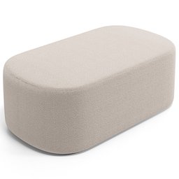 Puff Decorativo Orgânico para Living Quarto 100cm Doha W01 Bouclê Creme - Lyam Decor - 1