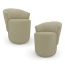 Ver imagem 1 de Kit 02 Poltronas Orgânicas Living Mavi Fixa Linho Bege - Desk Design