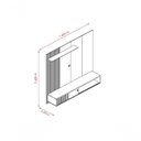 Ver imagem 2 de Home Theater Aurora para TV até 65" 160cm MDP Porta de Correr Off White Madetec Móveis